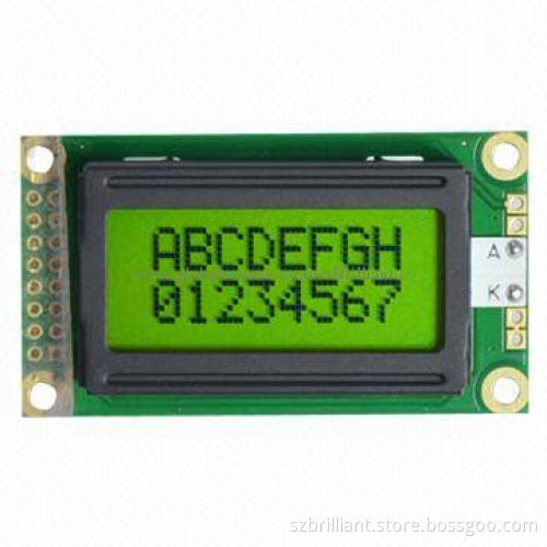 8 Charactersx2 Lines STN LCD Module Display, Supports Serial Parallel Interface, White LED Backlight